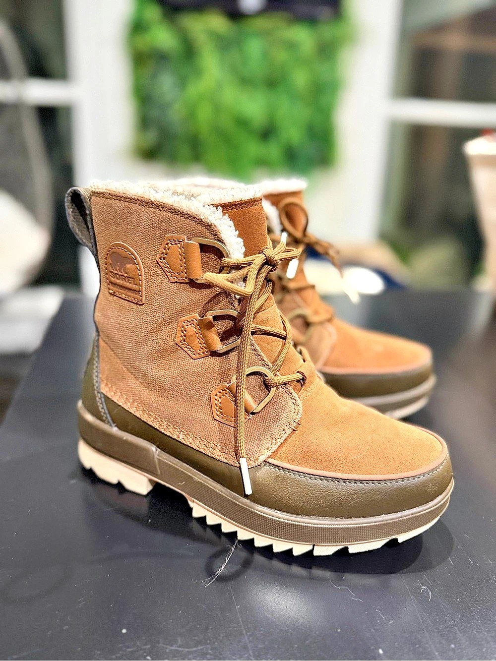 Sorel Explorer Joan Waterproof Boot in Brown & White
